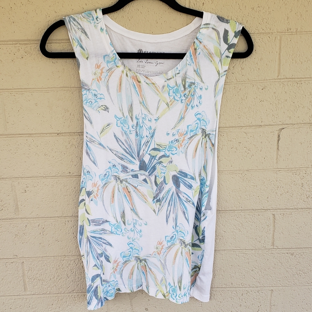 White Tank Top with Painted Floral Design